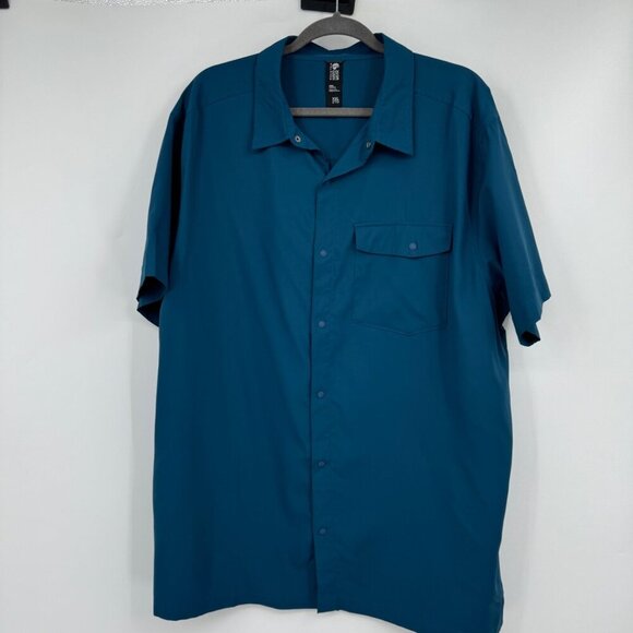 Mountain Hardwear Mens Short Sleeve Button Down Shirt Size XX Large 2X Vented Hi - Picture 2 of 12